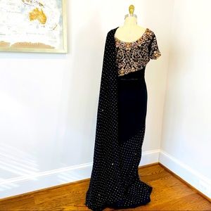 Black Chiffon Georgette Sari